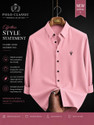 Waridashi Men Solid Casual Pink Shirt