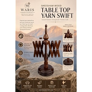 waris handicrafts-wooden yarn winder yarn accessories storage yarn swift rosewood yarn winder
