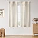 Warm Beige Linen Curtains 63 Inches Long