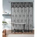 Warm Home Designs Black Lace Shower Curtain with Valance. LA Black 96