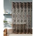 Warm Home Designs Brown Lace Shower Curtain with Valance. LA Chocolate 72