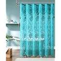 Warm Home Designs Marine Blue Lace Shower Curtain with Valance. LA Blue 72