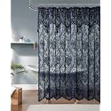 Warm Home Designs Navy Blue Lace Shower Curtain with Valance. LA Navy 72