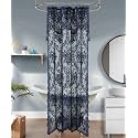 Warm Home Designs Navy Blue Stall Shower Curtain with Valance. LA Navy 36