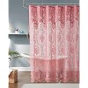 Warm Home Designs Rose Pink Lace Shower Curtain with Valance. LA Rose 72