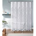 Warm Home Designs White Lace Shower Curtain with Valance. LA White 96