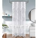 Warm Home Designs White Stall Shower Curtain with Valance. LA White 36