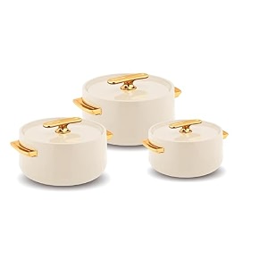 warmeo pearl round shape inner steel casserole bpa freeadvanced pu insulationkeeps food hot amp fresh for long hourschapati roti biryani and more set of 3 15002000 2500ml color- iron grey