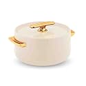 WARMEO Pearl Round Shape Inner Steel Casserole Pack of 1(1700ml,Color- Warm White) BPA Free|Advanced P.U. Insulation|Keeps Food hot &amp; Fresh for Long Hours|Chapati, Roti, Biryani and More