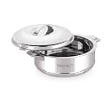 WARMEO Stainless Steel Solid Casserole - 2200 ml, Set of 1, Silver
