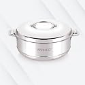 WARMEO Steam Stainless Steel Insulated Casserole, 1000ml, 1Pcs, Silver.