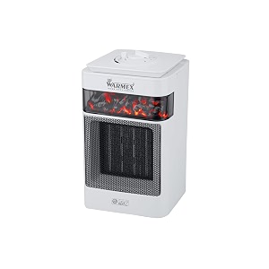 warmex bonfire room heater for home  fast heating with 2 heat setting 7501500 w ideal for bedroom and office silent operation for small space oscillation amp fan mode safety features white