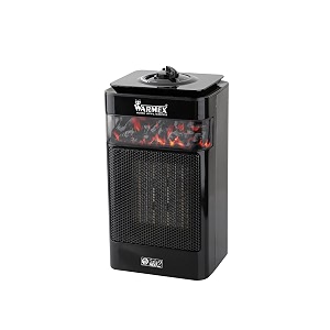 warmex bonfire room heater for home  fast heating with 2 heat setting 7501500w  ideal for bedroom and office  silent operation for small space  oscillation amp fan mode safety features black