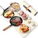 Warming Mat for Food,Food Warming Mat,Electric Warming Tray with 10 Temp-Settings,10H Timer,Portable Food Warmer for Parties,Buffets,Family Gatherings,Holiday,Child Lock (Beige, 26 * 15 Inch)