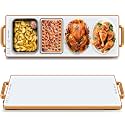 Warming Trays for Buffets Party,31.5"x11.8",Tempered Glass Warmer Mat,White