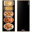 Warming Trays for Buffets Party, 40"x12", Tempered Glass Food Warmer, Black