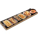 Warming Trays for Buffets Party, 59"x12", Tempered Glass Food Warmer, Black