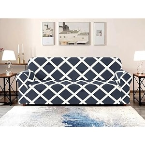 warmland single seater polyester sofa cover big elasticity for couch flexible stretch sofa slipcover dark blue 90-140 cm