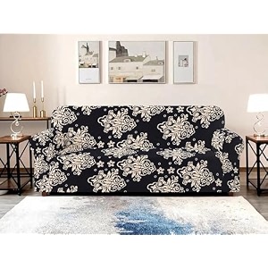 warmland single seater polyester sofa cover big elasticity for couch flexible stretch sofa slipcover black 90-140 cm
