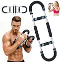 WARMOUNTS Twister Arm Trainer, 66-110lbs 3-Level Adjustable Chest Expander for Men & Women, Upper Body Workout Equipment for Chest, Shoulder & Biceps, Portable Spring Resistance Bar with Safety Sleeve