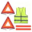 2 Pack Warning Triangle Safety Emergency Kit