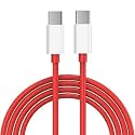 Warp Charge 65W Cable Compatible with One Plus Nord/Nord 2/ Nord C Charging Cable Replacement, 65W [10V~6.5A] Type-C to Type-C Warp Charger Adapter Cable-Red (fast41)