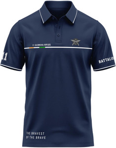 WARRIOR WORLD Men Typography Polo Neck Polyester
