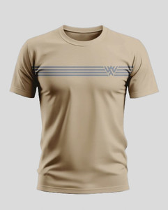 WARRIOR WORLD Printed Men Round Neck Beige