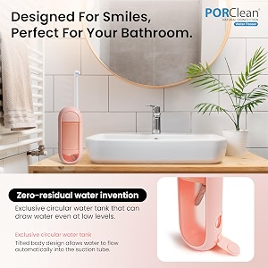 porclean wash 330 - stylish multimode oral care device with high pressure 160 psi rechargeable and travel-friendly