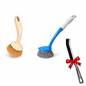 Wash Basin & Kitchen Sink Cleaning Brush Combo | Medium & Long Handle Scrubber | Bathroom Tile Multipurpose Cleaning Tool Pack of 2