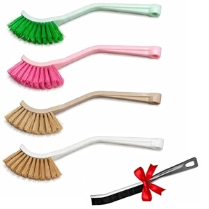 wash basin cleaning brush set mini sink scrubber for kitchen bathroom plastic bristle multipurpose utility cleaning tool multicolor pack of 4