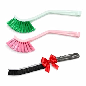 wash basin cleaning brush set mini sink scrubber for kitchen bathroom plastic bristle multipurpose utility cleaning tool multicolor pack of 2