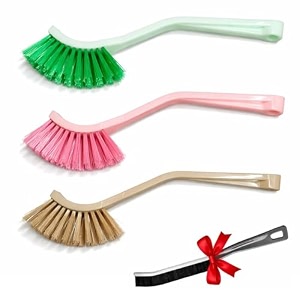 wash basin cleaning brush set mini sink scrubber for kitchen bathroom plastic bristle multipurpose utility cleaning tool multicolor pack of 3