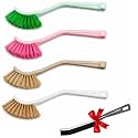Wash Basin Cleaning Brush Set Mini Sink Scrubber for Kitchen Bathroom Plastic Bristle Multipurpose Utility Cleaning Tool Multicolor Pack of 4