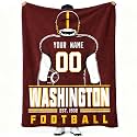 Wash1ngt0n Throw Blanket Personalized Name and Number Gifts for Men Women Kids Flannel Tapestry