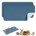 Washable Guinea Pig Cage Liner - 2 Pack Reusable Washable Pee Pads，Waterproof Guinea Pig Bedding for Small Animal - Rabbit Bunny Hamster Puppy (Blue, 24" X 47" - 2 Pack)