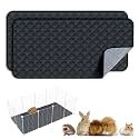 FunFurry Washable Guinea Pig Cage Liner - 2 Pack Reusable Washable Pee Pads，Waterproof Guinea Pig Bedding for Small Animal - Rabbit Bunny Hamster Puppy (Dark Grey, 24" X 47" - 2 Pack)