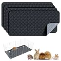 FunFurry Washable Guinea Pig Cage Liner - 4 Pack Reusable Washable Pee Pads，Waterproof Guinea Pig Bedding for Small Animal - Rabbit Bunny Hamster Puppy (Dark Grey, 24" X 47" - 4 Pack)