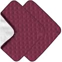 Washable Incontinence Pad 2 Pack, Waterproof Incontinence Chair Mats, Anti-Slip Reusable Incontinence Protector, Washable Seat Pad, Incontinence Chair Pad Washable 2 Pack (Wine Red,56*73cm)