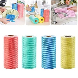 full clean washable kitchen printed tissue towels - non-woven reusable and washable kitchen printed tissue roll - 1 roll - 120 wipes pulls
