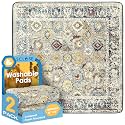 SCLOSE Washable Pee Pad for Dogs 2 Pack, 36" x 36" Reusable Puppy Pads Waterproof Dog Rugs, Super Absorbent, Leakproof, Dog Crate Pad, Playpen Mat, Whelping Pads, Vintage