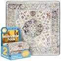 SCLOSE Washable Pee Pad for Dogs 2 Pack, 36" x 36" Reusable Puppy Pads Waterproof Dog Rugs, Super Absorbent, Leakproof, Dog Crate Pad, Playpen Mat, Whelping Pads, Vintage Medallion