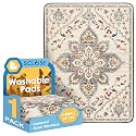 SCLOSE Washable Pee Pad for Dogs, 32" x 24" Reusable Puppy Pads Waterproof Dog Rugs, Super Absorbent, Leakproof, Dog Crate Pad, Playpen Mat, Whelping Pads, White Medallion