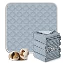 FunFurry Washable Guinea Pig Cage Liner - 4 Pack Reusable Washable Pee Pads，Waterproof Guinea Pig Bedding for Small Animal - Rabbit Bunny Hamster Puppy (Light Grey, 12" X 12" - 4 Pack)