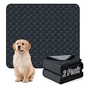 FunFurry Washable Pee Pads - 2 Pack Reusable, Waterproof, Super Absorbent Dog Training Pads with Non-Slip Backing (Dark Grey, 41" X 41")