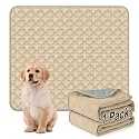 FunFurry Washable Pee Pads for Dogs - 1 Pack Reusable Pee Pads，Waterproof Puppy Pads，Pet Training Pads，Super Absorbent with Dog Paw Shape Non-Slip Backing (Cream, 72" X 72" - 1 Pack)