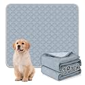 FunFurry Washable Pee Pads for Dogs - 1 Pack Reusable Pee Pads，Waterproof Puppy Pads，Pet Training Pads，Super Absorbent with Dog Paw Shape Non-Slip Backing (Light Grey, 72" X 72" - 1 Pack)