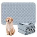 FunFurry Washable Pee Pads for Dogs - 1 Pack Reusable Pee Pads，Waterproof Puppy Pads，Pet Training Pads，Super Absorbent with Dog Paw Shape Non-Slip Backing (Light Grey, 48" X 65" - 1 Pack)