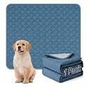 FunFurry Washable Pee Pads for Dogs - 1 Pack Reusable Pee Pads，Waterproof Puppy Pads，Pet Training Pads，Super Absorbent with Dog Paw Shape Non-Slip Backing (Blue, 72" X 72" - 1 Pack)