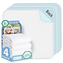 SCLOSE Washable Pee Pads for Dogs 4 Pack, 34" x 36" Waterproof Incontinence Bed Pads for Adults, Elderly and Kids, Nursing Pads, Chucks Pads, Super Asorbent Training Pads, Whelping Pads, Blue &amp; Green